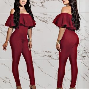 OFF SHOULDER JUMPSUIT